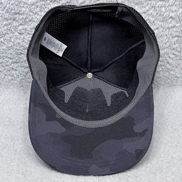 Lululemon Big Logo Camo Mesh Back Hat Adjustable Cap Camouflage Black S/M - Picture 6 of 8